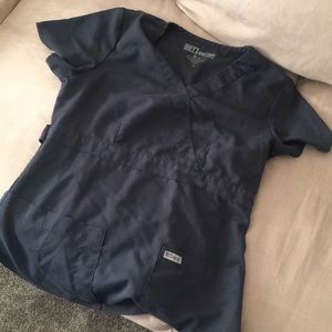 Charcoal gray greys anatomy scrub top